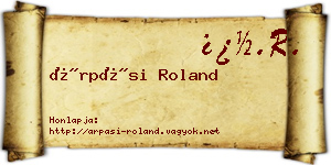 Árpási Roland névjegykártya